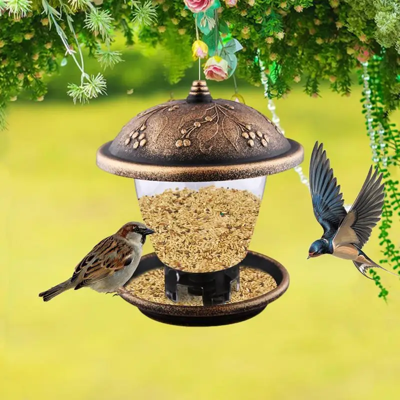 

Outdoor Bird Feeder portable Unique Pavilion Shape Outdoor Bird Feeder Hanging Automatic Bird Feeder for Squirrel Proof Hanging