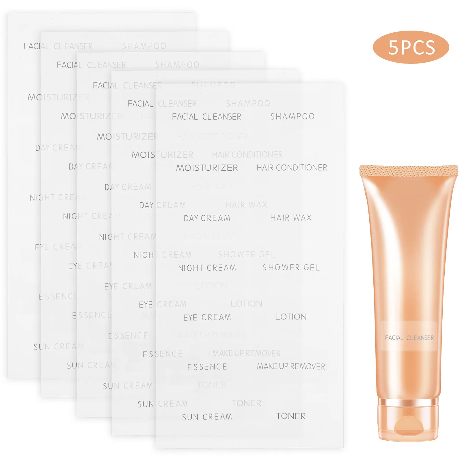 Bathroom Dispenser Sticker Set Bottle Label Shampoo Body Wash Labels Soap Bottle Cosmetic Detachable Waterproof Label