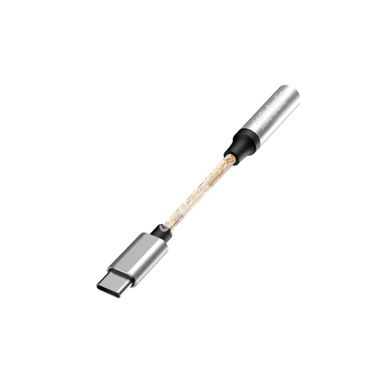 ciciglow Adattatore Jack da Tipo C a Jack da 3,5 Mm, Cavo Amplificatore per Cuffie Decodifica Amplificatore per Cuffie da 15 Cm / 5,9 Pollici 120 Db per Laptop PC Android(d'Argento