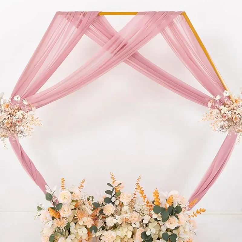 Tessuto Drappeggiato in Chiffon Trasparente Bianco per Arco Nuziale, Tenda per S