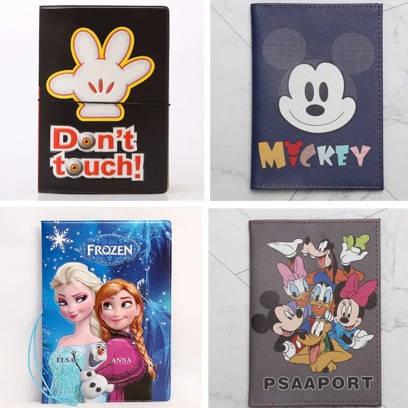 

Disney Fashion PU Passport Cover Frozen 2 Elsa Mickey Winnie Cartoon Print Girls Boys ID Card Holder Travel Ticket Passport Case