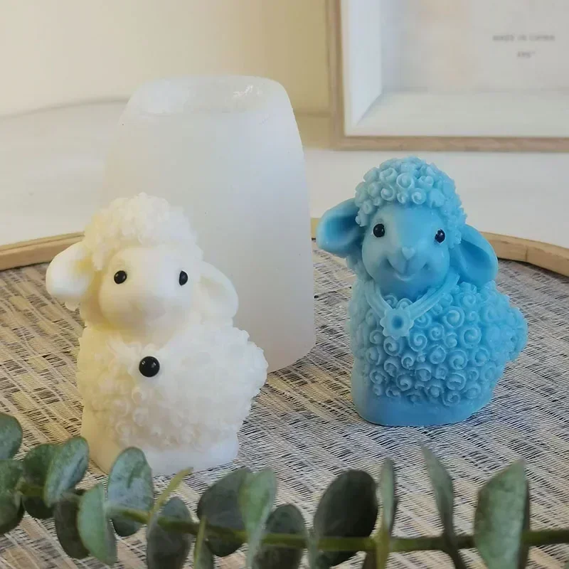 Cute Shape Sheep Silicone Mold DIY Animal Candle Making Gypsum Resin Soap Mould Fondant Baking Tool Gift Accessories Handmade