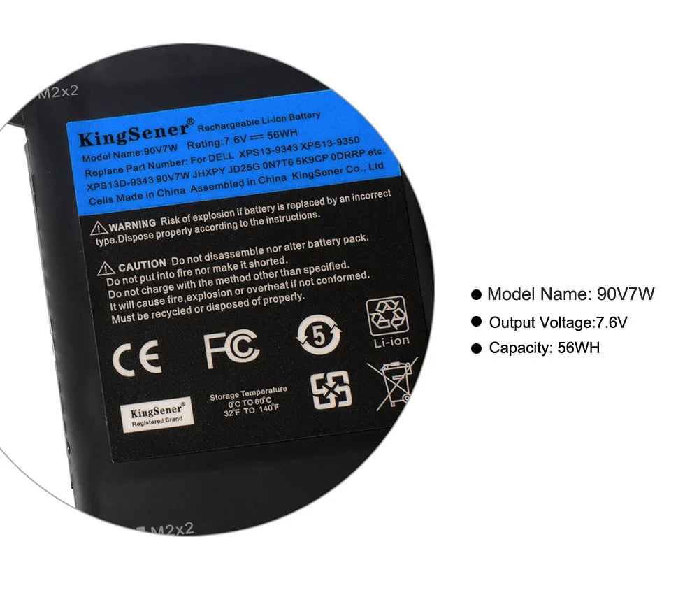 KingSener-bateria do portátil, 90V7W JHXPY JD25G 090V7W,