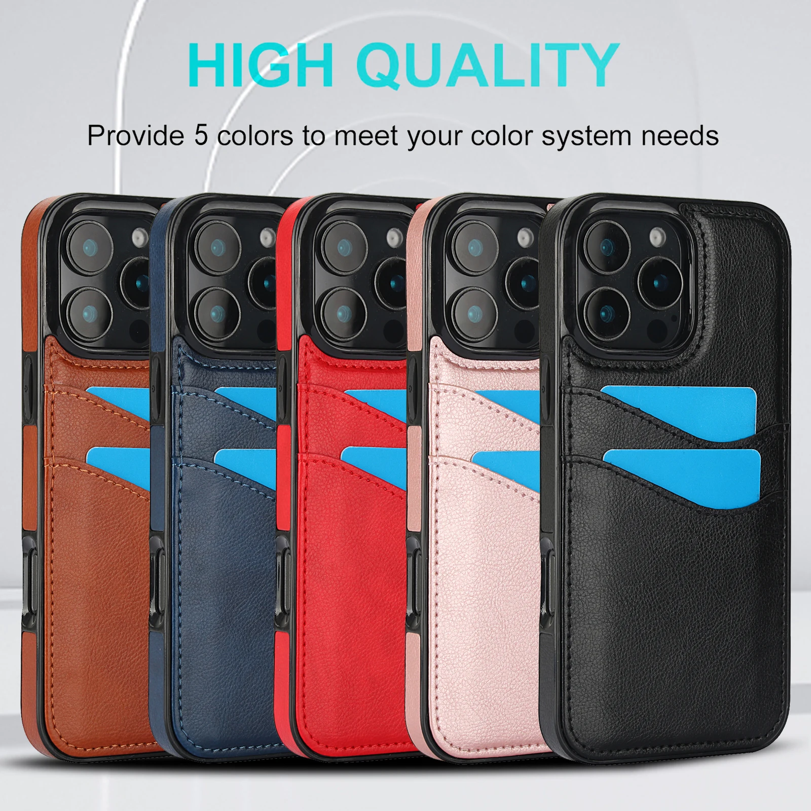 PU Leather Fashion Wallet Phone Case with Credit Card Slot