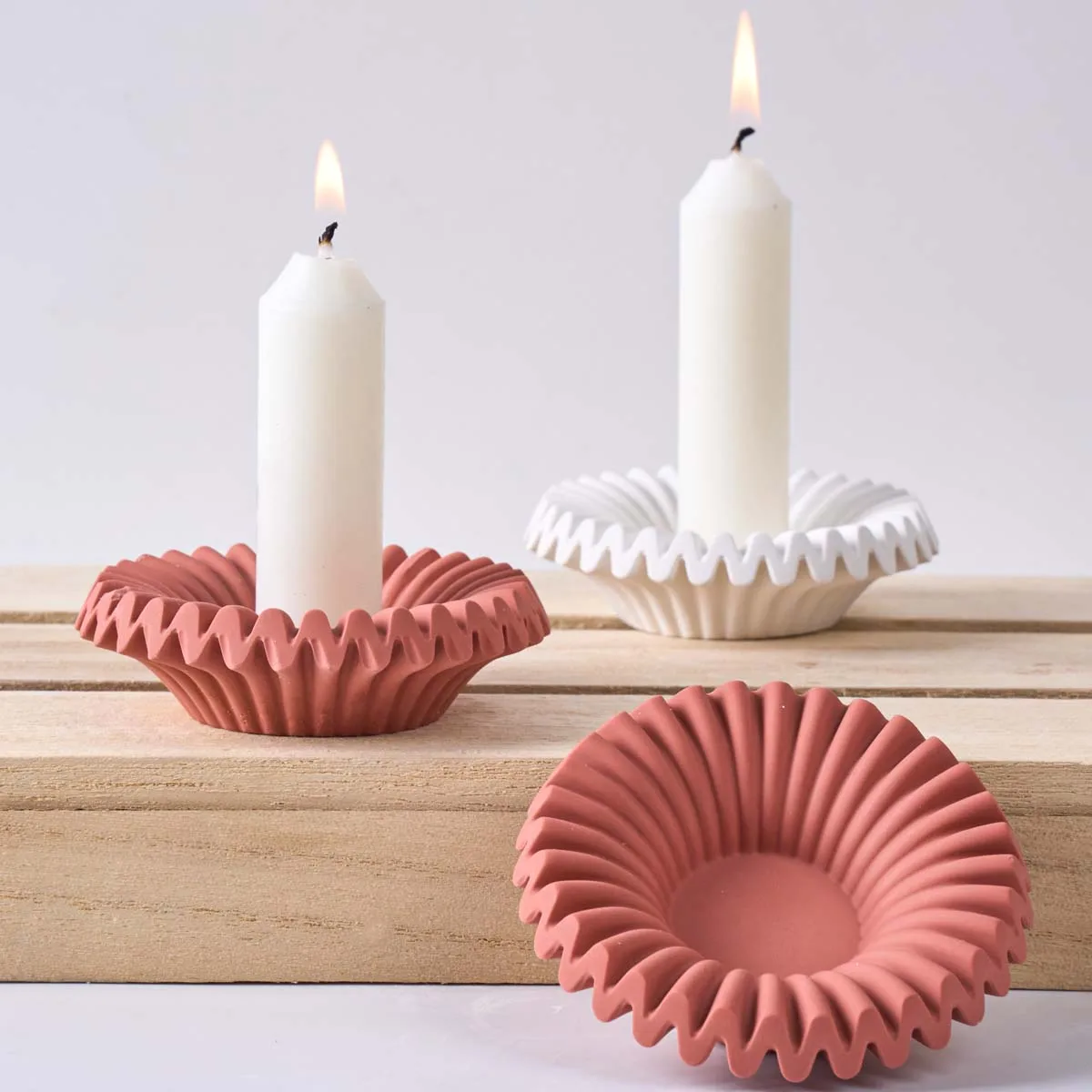 둥근 물결 모양 보관 트레이 실리콘 몰드 DIY 캔들 홀더 공예품 만들기 석고 레진 쥬얼리 디스플레이 플레이트 주조 몰드 홈 데코