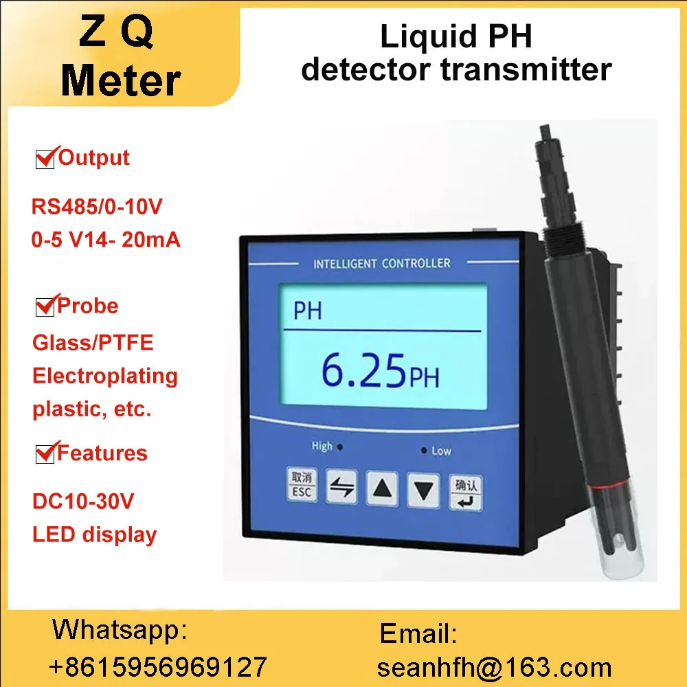 

Online pH meter industrial electrode probe controller acid test sewage orp detector pH value sensor transmitter RS485