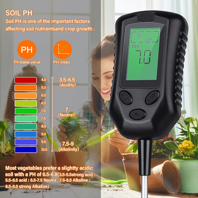 4-In-1 Talajmérő Ph/Nedvesség/Napfény/Hőmérséklet Humidométeres Savasság Monitor Kertészkedés Gazdálkodás Ültetési Páratartalom-Érzékelő Tesztelő - Image 2