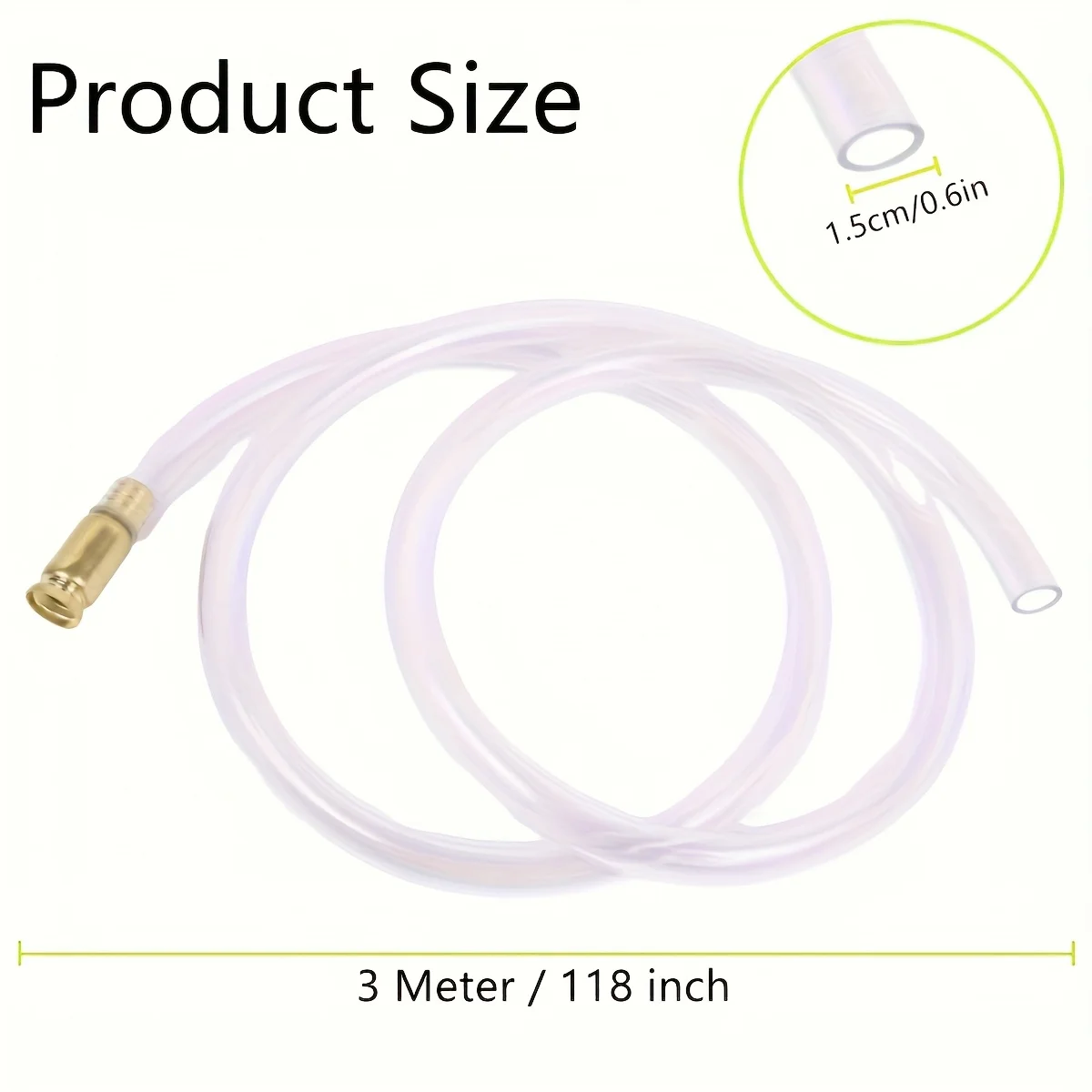 Siphon Hose 3 Meter For Gas Oil Water Fuel Transfer