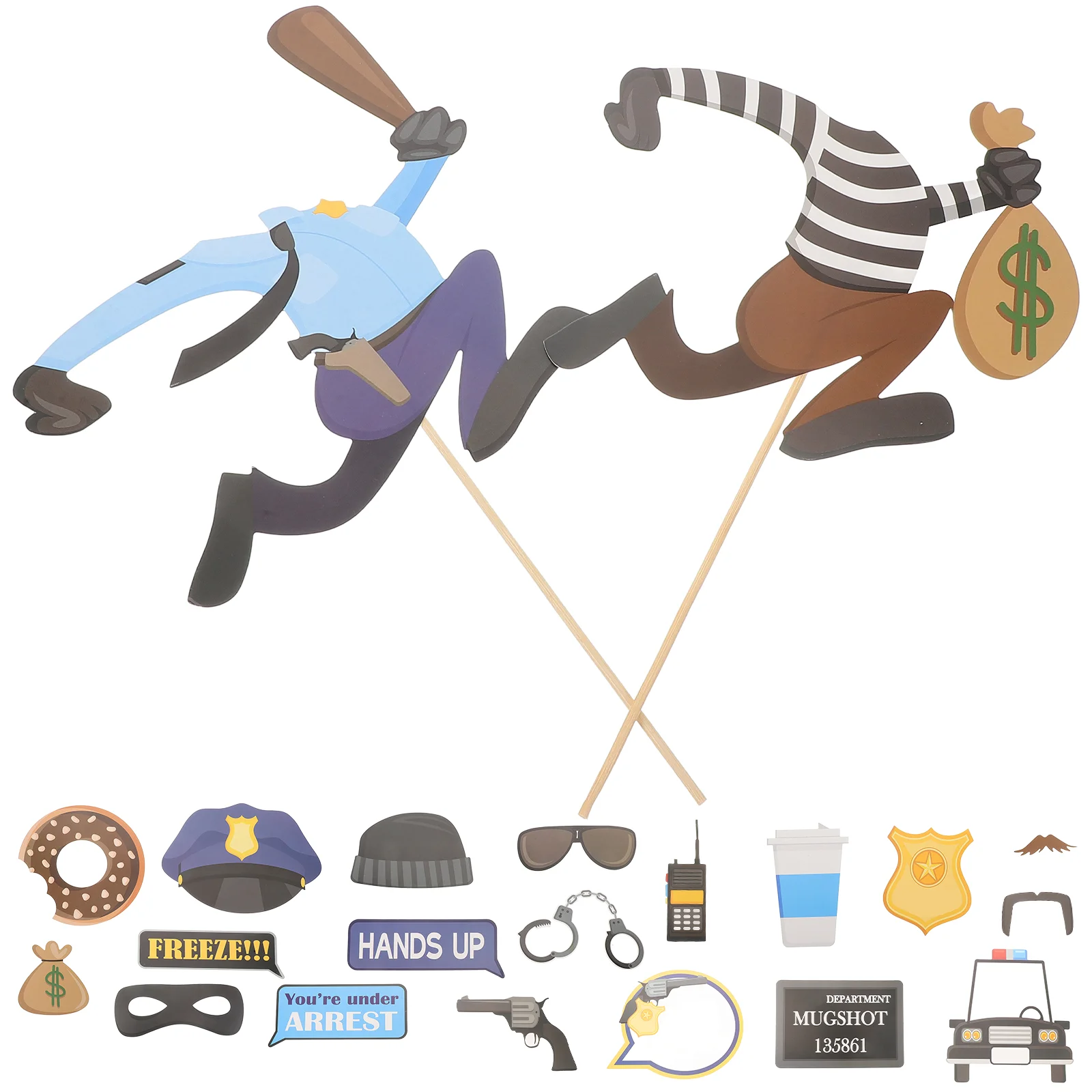 21 Pcs Party Props Police Decorations Masquerade Supplies Favors Clothing Child