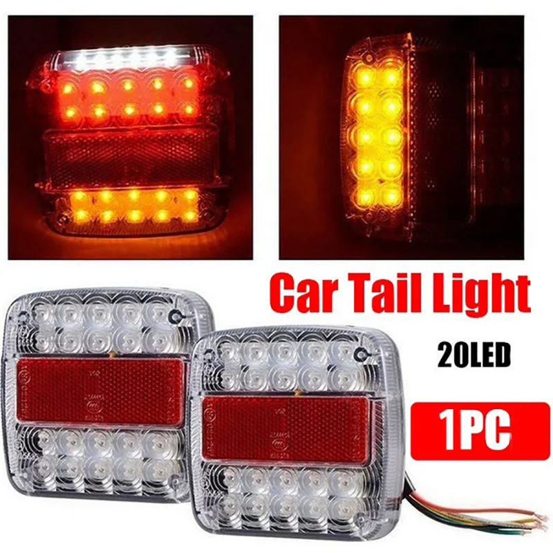 

1pc 12V LED Indicator Lights Indicator License Plate Lamp Truck Trailer Waterproof Stop Rear Tail Reverse Light