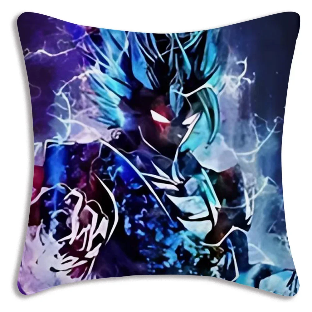 Anime Dragon Balls Z Goku Kawaii Pillow Covers Cartoon Sofa Decorative Home Double-sided Printing Short Plush Cute Cushion Cover 5