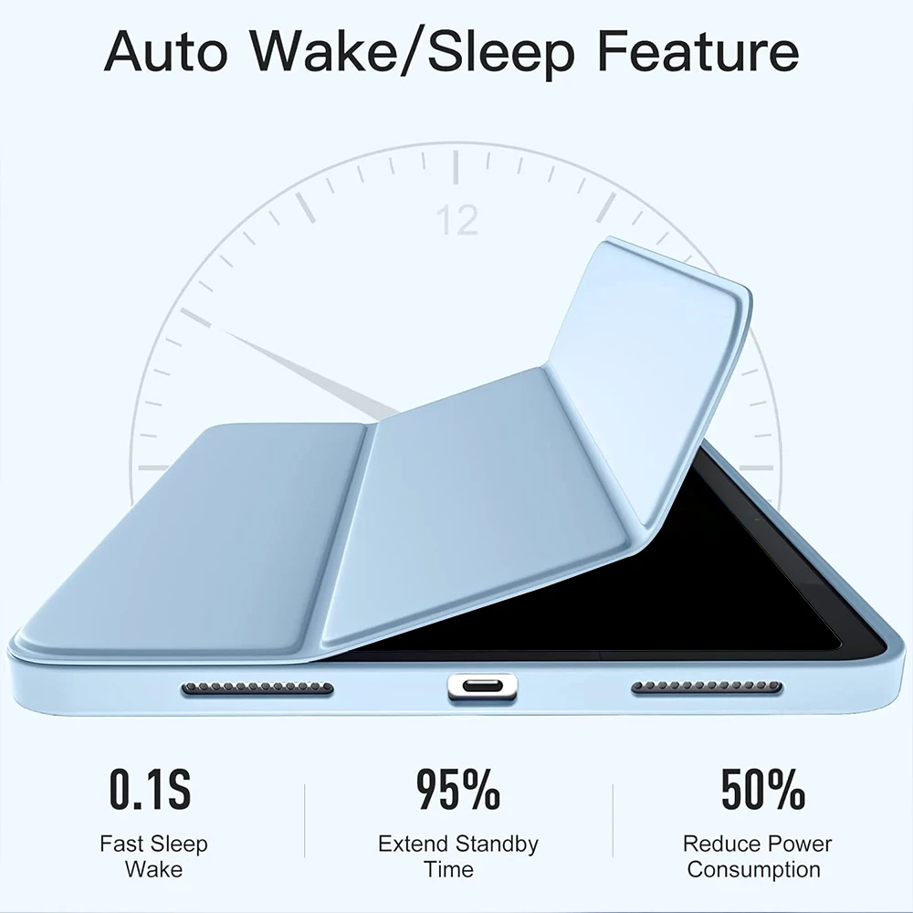 Slim Protective Smart Cover for 11-Inch Tablet with Auto Sleep/Wake and Folding Stand