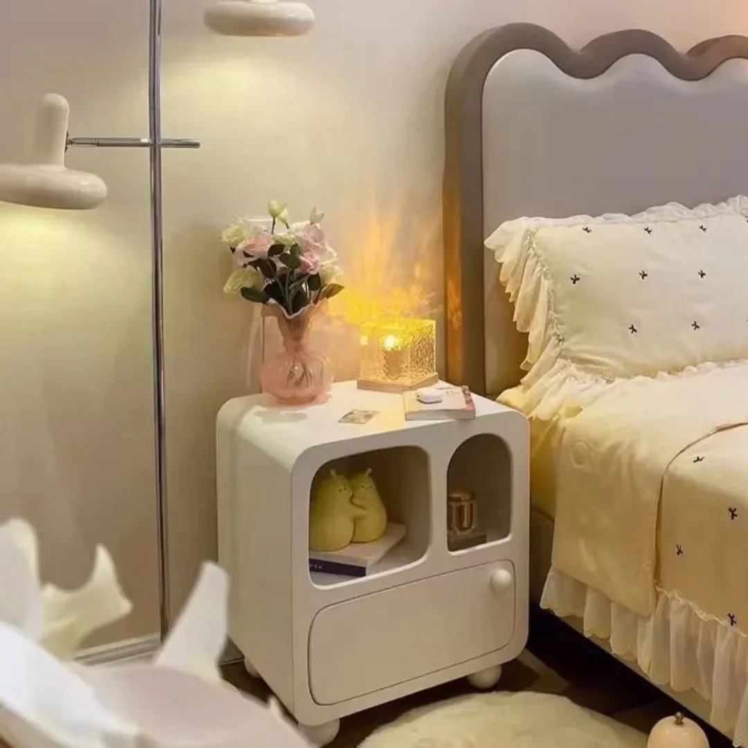 New The Bedside Table Is Simple And Modern White You Need To Install It Yourself Cute Grainy White Nightstand