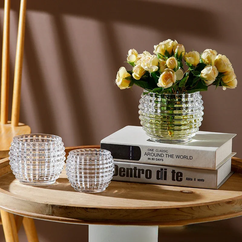 Modern Minimalist Crystal Small Vase Living Room Mini Transparent Glass Ball Flower Arrangement Hydroponic Desktop Decoration 3