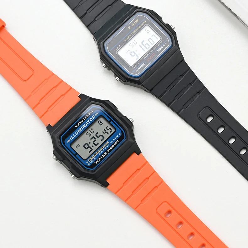 Sport Waterproof Resin Strap with Stainless Steel Buckle, 18mm TPU Replacement Watch Band