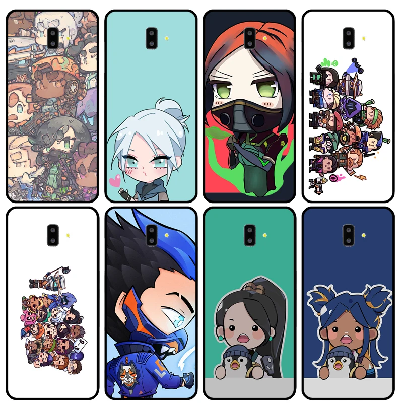 Cute Cartoon Valorant Chibi Per Il Caso Di Samsung Galaxy J4 J6 Più 2018 A6 A8 A7 A9 J8 J1 J3 J5 J7 2016 A3 A5 2017 Copertura