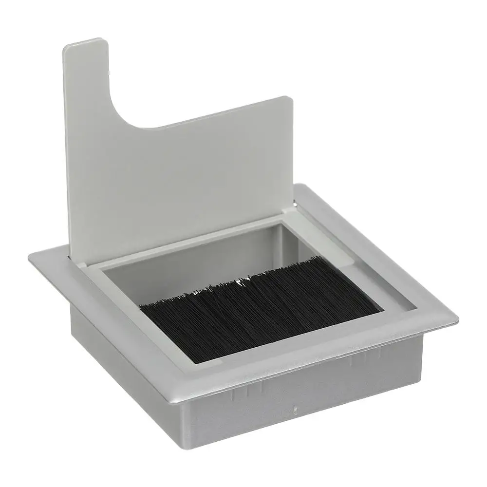 Rectangle Desk Wire Hole Cover Table Outlet Port Computer PC Desk Cable Grommet Hole Holder Black Brush Cable Organizer cable hole cover cable organizer desk cord grommet