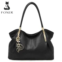 FOXER 2026 Nouveau Sac à Bandoulière pour Femme en Cuir Véritable, Sac Fourre-Tout Élégant Grande Capacité, Sac à Main Tendance pour Trajet Quotidien, Cadeau de Luxe 1