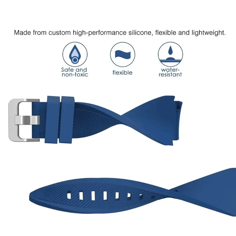 Breathable 22mm Silicone Sport Watch Strap