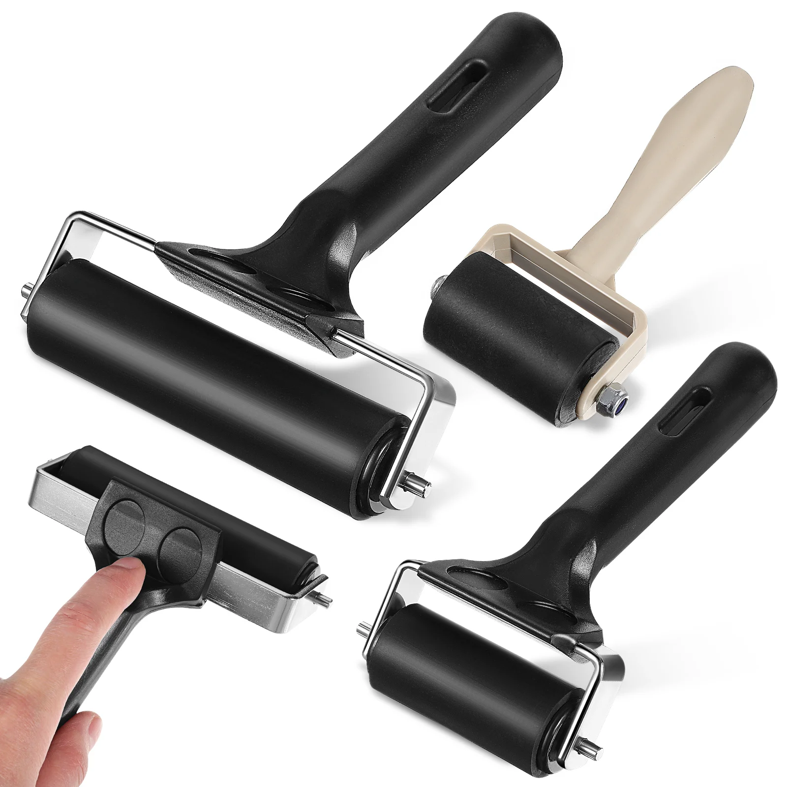 

3 Pcs Rubber Brayer Rollers for Crafts Rubber Rollers for Ink Painting Oil Painting Block Printing Stamping Crafts