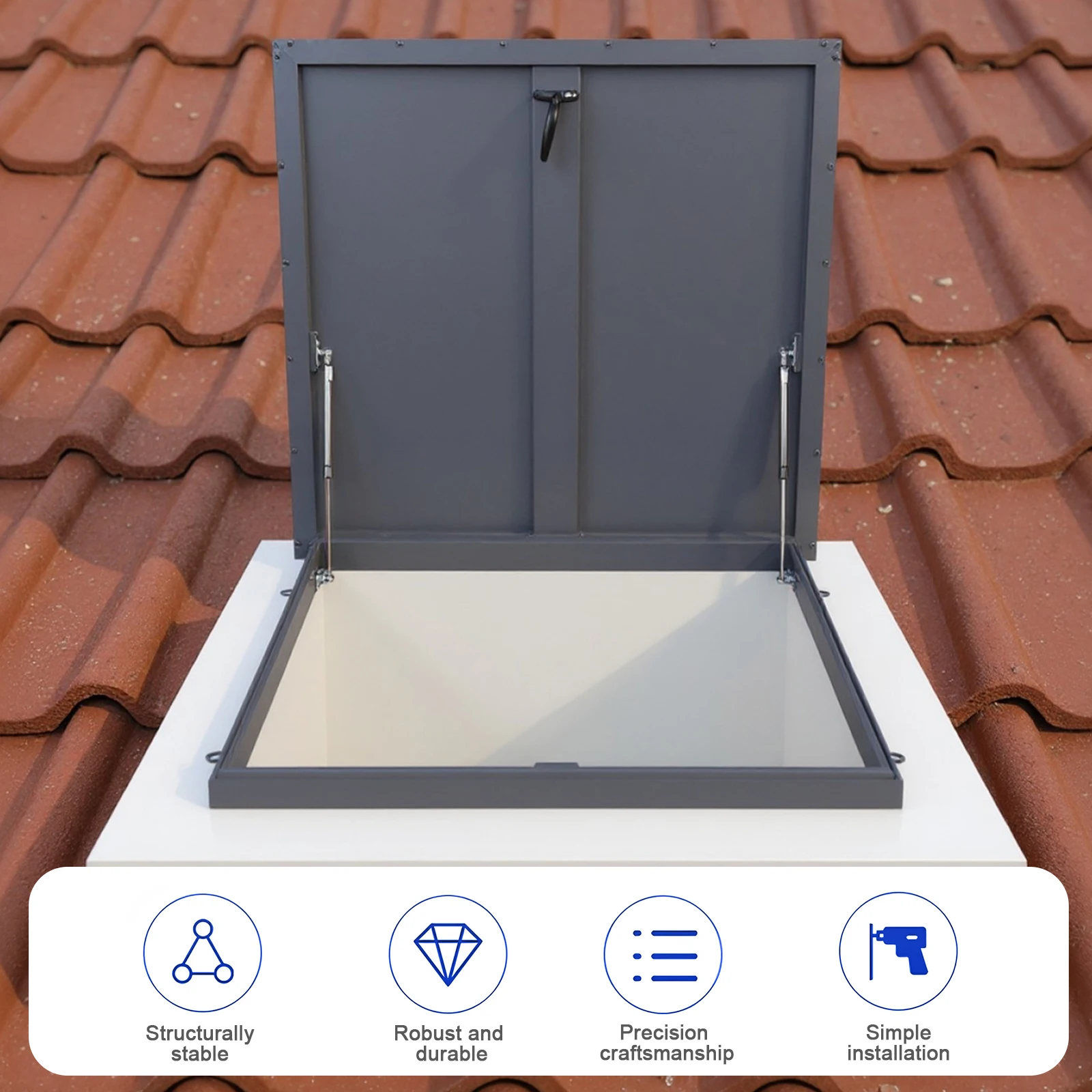 Roof Access Hatch Galvanized Steel Attic Skylights Roof Hatch Vent Access Door Roof Safety Door Suitable for Home Industry