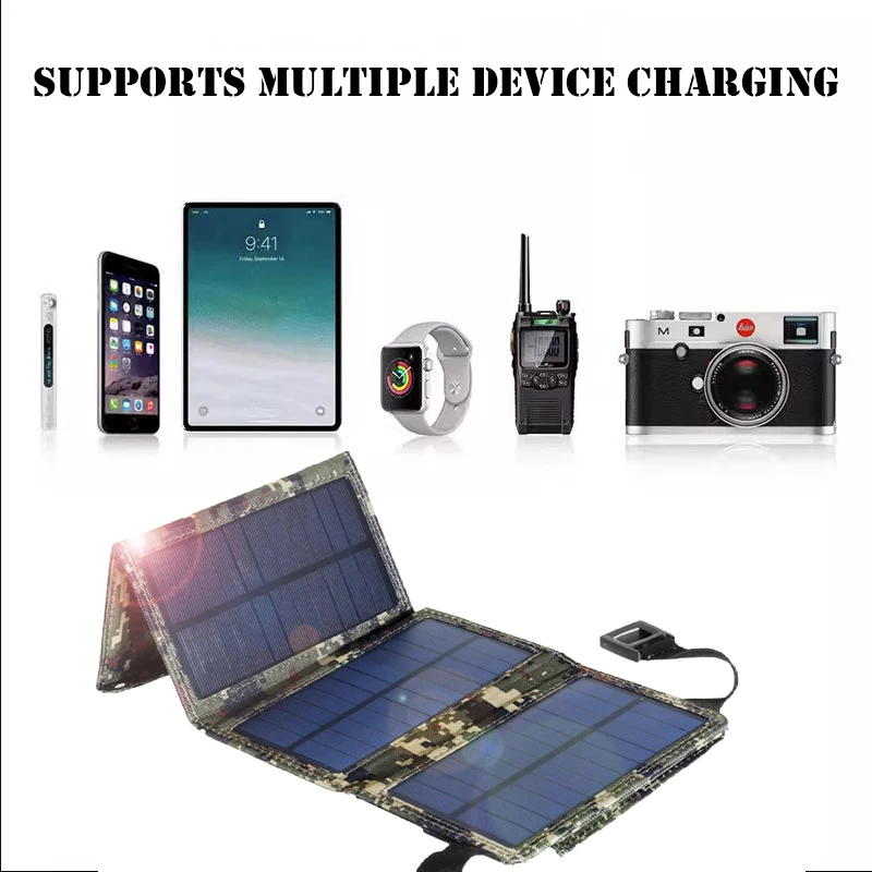 Panneau Solaire Portable Pliable JES 20W étanche - Chargeur Pour Camping, Mobile - Neuf