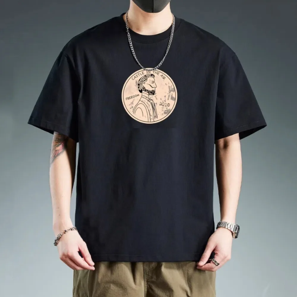 Soft Loose Cotton T-shirt Short Sleeve Cartoon Plus Size Pullover Shirt Ins O-neck Couple Clothing Tees Travel