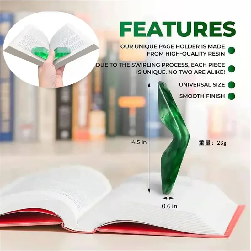 Book Page Mark Holder Resin Reading Bookmarks Pages Openers Portable Book Opener Tool with Thumb Rings Bookmark Gift bookmark page holder bookmarks stationery supplies bookmark holder