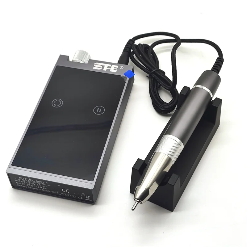 블랙 컬러 35000 RPM 휴대용 데스크탑 충전식 브러시리스 네일 드릴 E-파일 (살롱용)