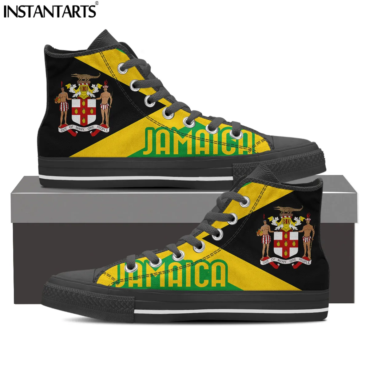 

INSTANTARTS Jamaica/Mexico/Philippines Flag Casual Sneakers Men Flats Vulcanized Classic High Top Male Couple Comfort Zapatillas