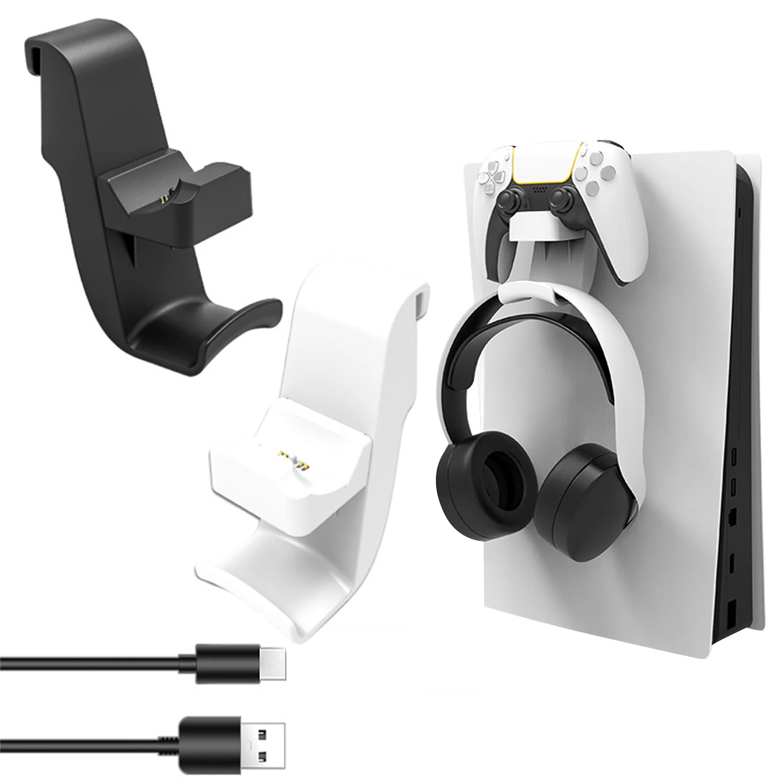 PS5 Controller Charger Dock with Headphone Holder For PS5 Controller