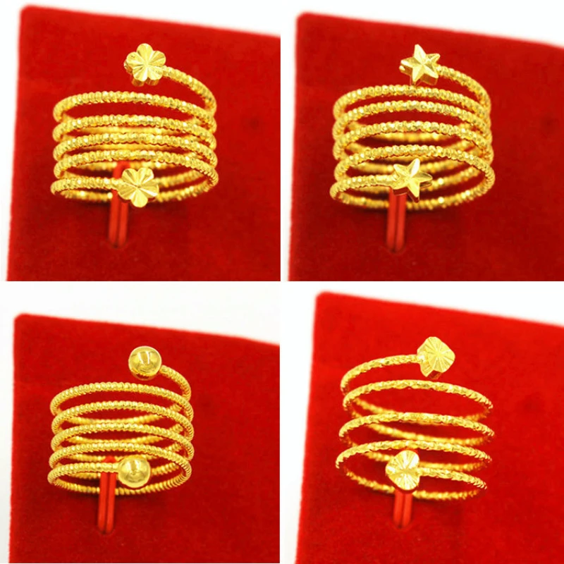 

Couple's Golden Rings Gold Color Rings for Women Never Fade Wedding Rings Gold Plated Luxury Anniversary Resizable Rings Gifts