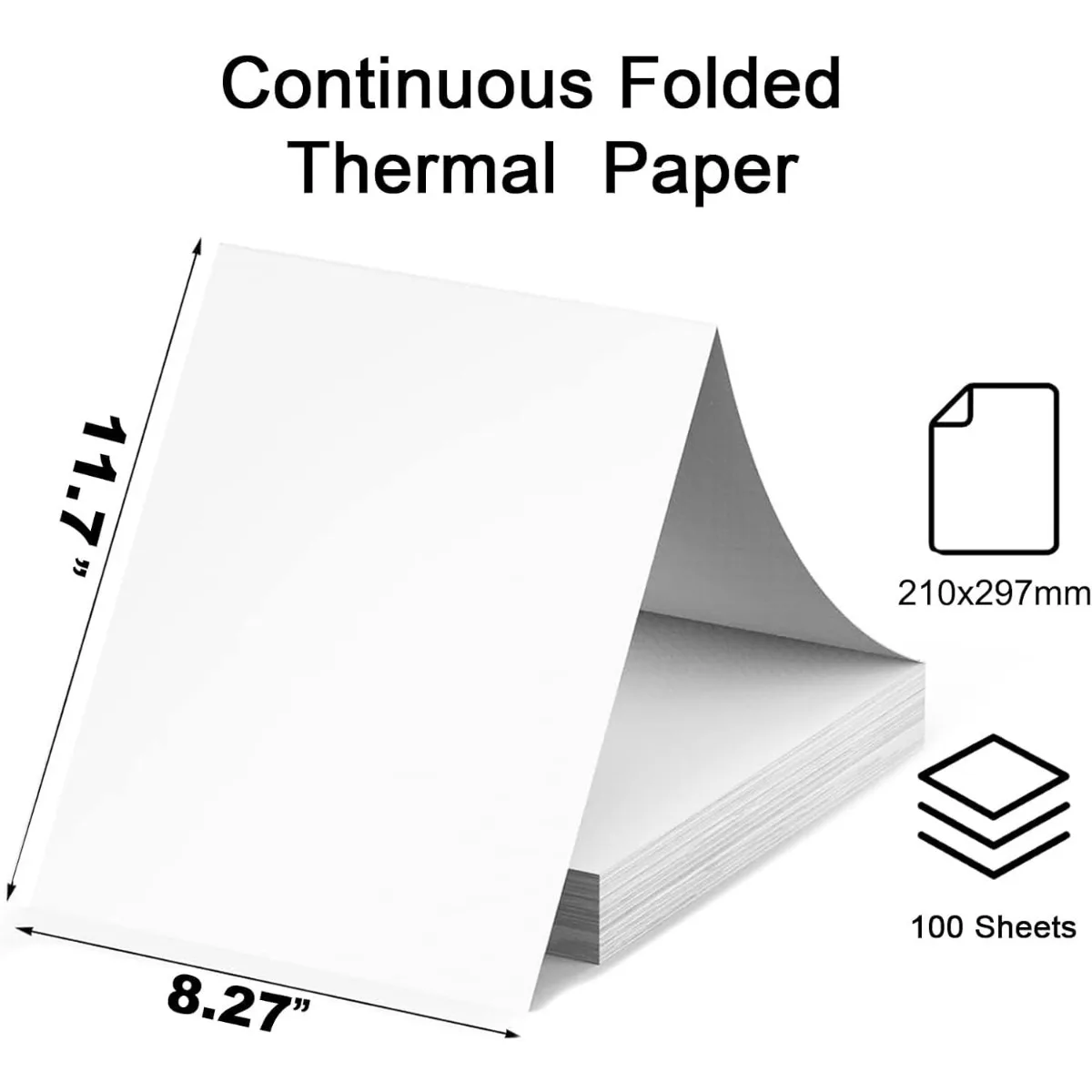 Thermal Paper 100 Sheets A4 Thermal Paper for Portable Printer