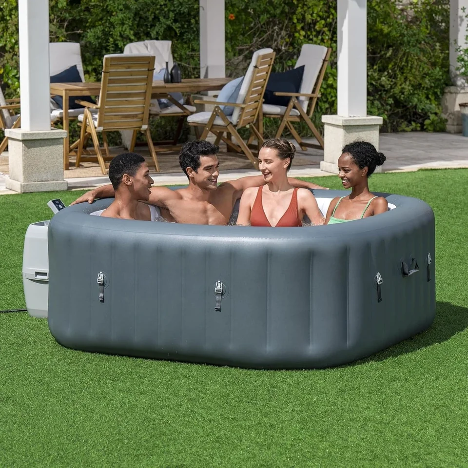 Portable Square Inflatable Hot Tub for 6 People