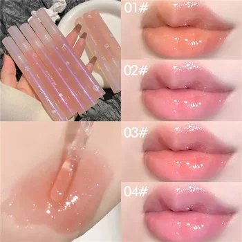 미러 워터 립글로스, 워터 글로시 립 글레이즈, 투명 립 오일, 지속되는 액체 립스틱, 투명 글리터 프라이머, 수화 통통함