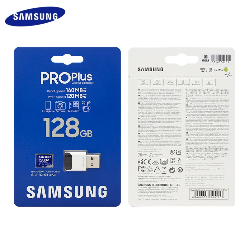 Original Samsung Pro Plus Memory Card With Usb 3.0 Card Reader