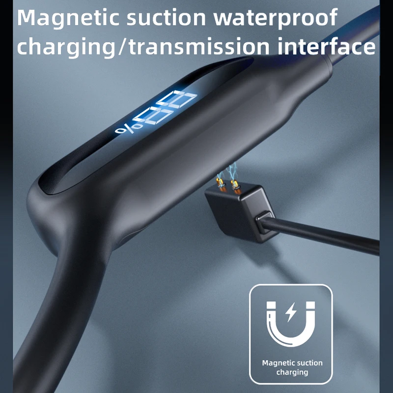 Bone Conduction Bluetooth5.3 Earphones Wireless IPX8 Waterproof Headset 32GB MP3 Player Swimming Ear-hook with Mic Power Display