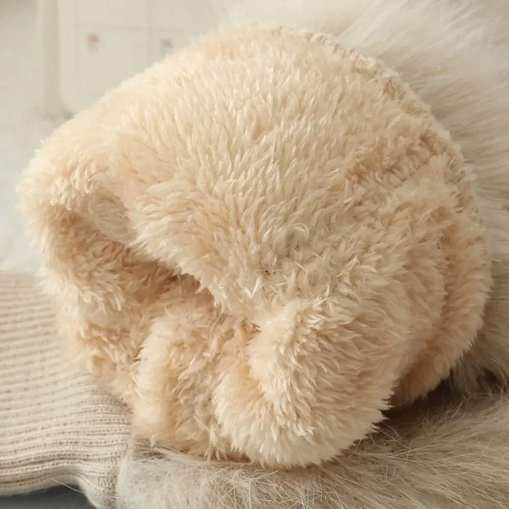 Imitation Rabbit Fur Windproof Gloves Soft Full Fingers Winter Warm Gloves Thick Warm Lining Women Mittens Cold Weather