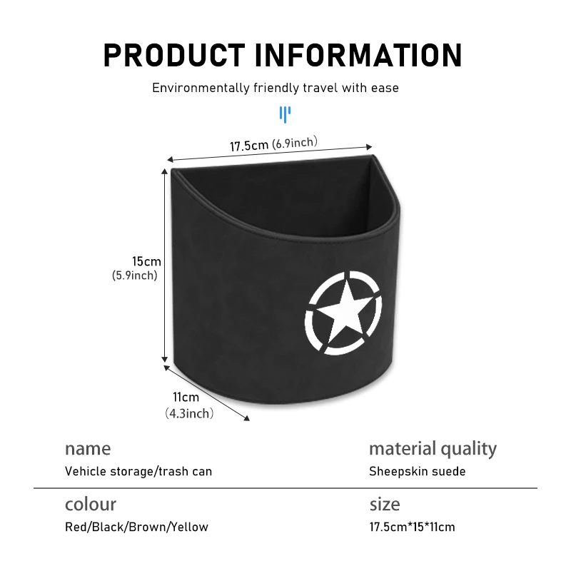 Lamb Suede Car Trash Can Auto Storage Box Rubbish Holder Bin For Jeep Renegade Compass Cherokee Wrangler Patriot Liberty