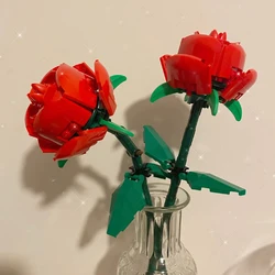 Blocs de construction à assembler avec roses, tulipe, cadeau de saint valentin, cadeau de Thanksgiving pour la fête des enseignants, jouet pour fille 