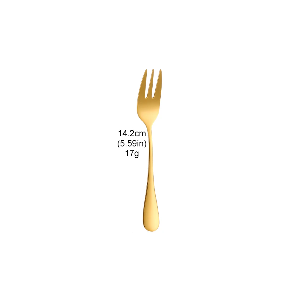 Stainless Steel Coffee Tea Fork Set 1/2/3 Pieces Fruit Fork Ice Cream Cake Dessert For Kid Home Party Mirror Gold Tableware fruit fork silverware set portable cutlery