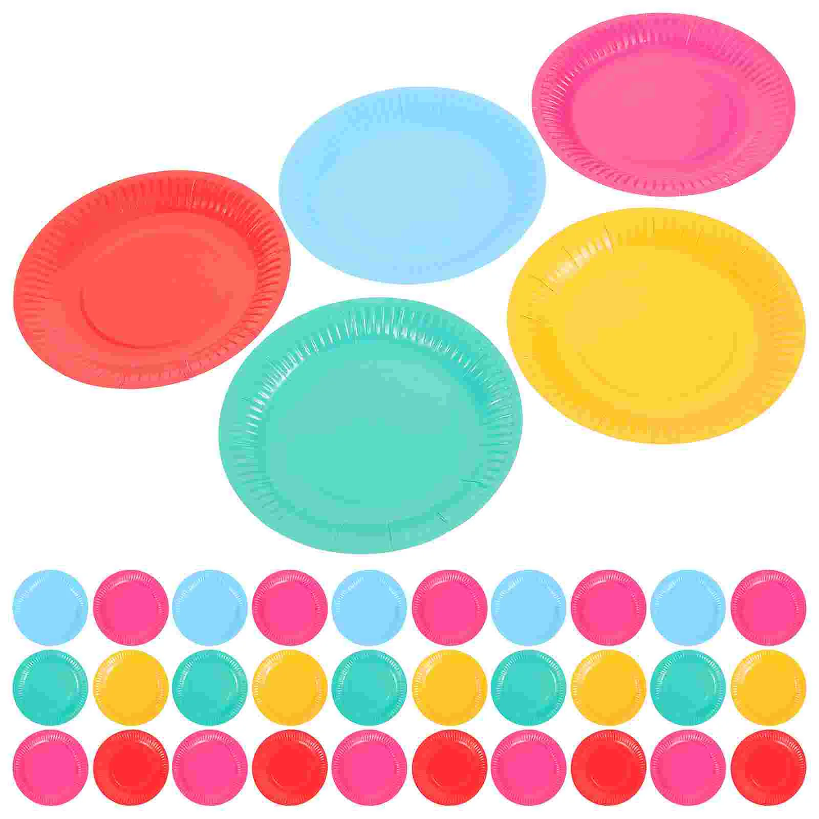 50pcs Paper Cake Plates Colorful for Birthday Party Decor (Random Color) color paper plates color paper plates for parties