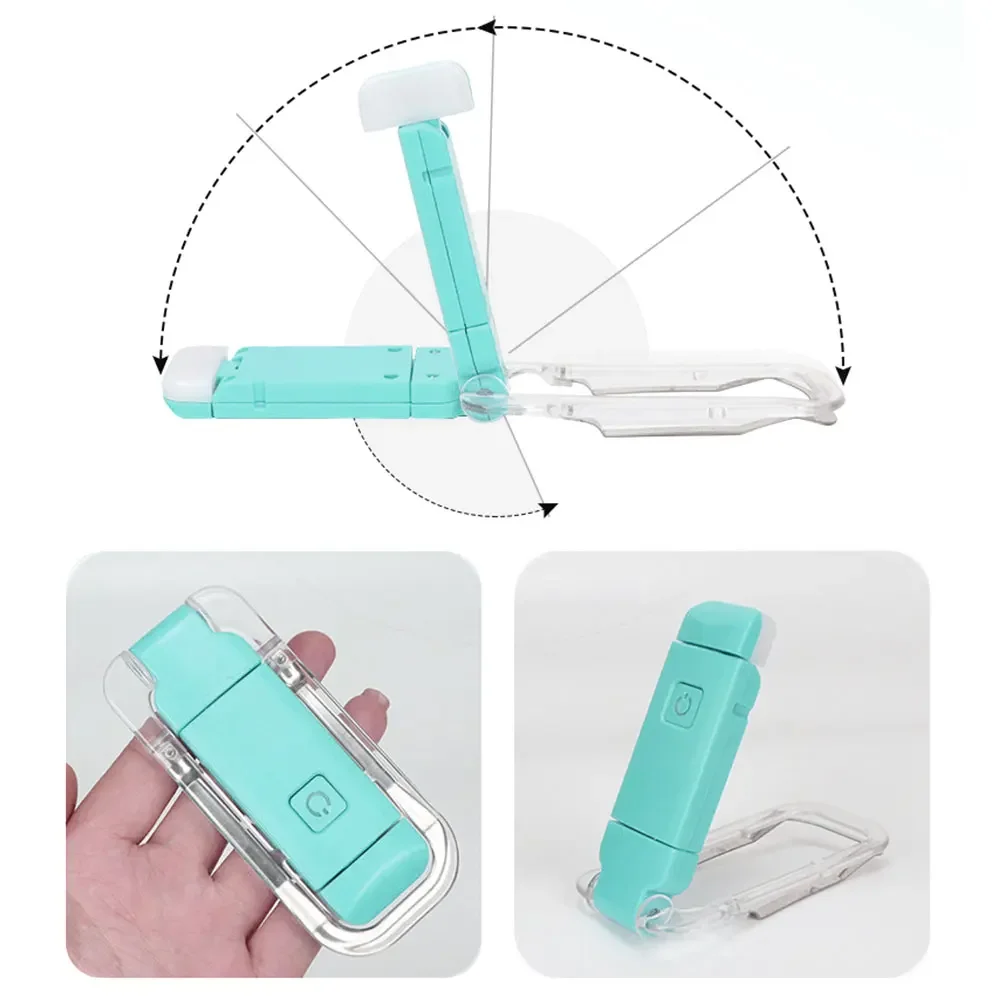 Mini LED Clip Book Light USB Rechargeable Book Reading Light Brightness Adjustable Eye Protection Portable Bookmark Read