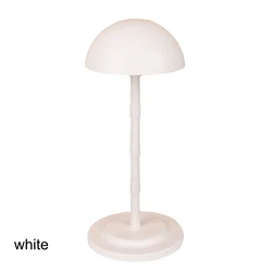 Adjustable Black Plastic Wig and Hat Display Stand - Pink & White Options (White)