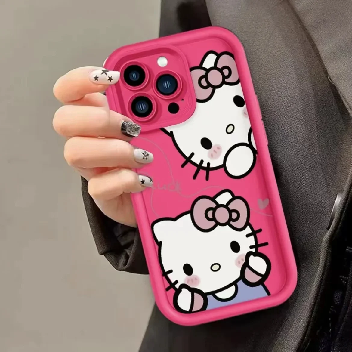 thumbnail image 1 of Sanrio-fundas de teléfono de Hello Kitty Cat para iPhone, protección de lente suave, regalo encantador, 12, 14, 15, 11, 13 Pro Max, XS, XR, 8, 7 Plus, SE2, 1 of 5