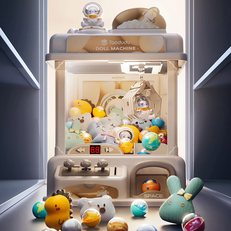 Big Size DIY Doll Claw Machine Kids Coin Operated Play Game Mini Claw Catch Toy Crane Machines Music Doll Children Xmas Gift Toy 2