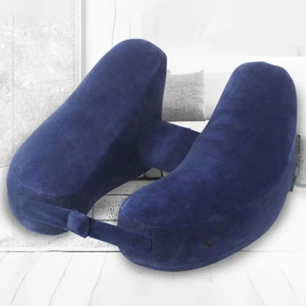 Inflatable Neck Pillow With Patent Valve Phone Storage H shaped Neck Aeroplane Car Neck Rest Cushion Travel Supplies 3