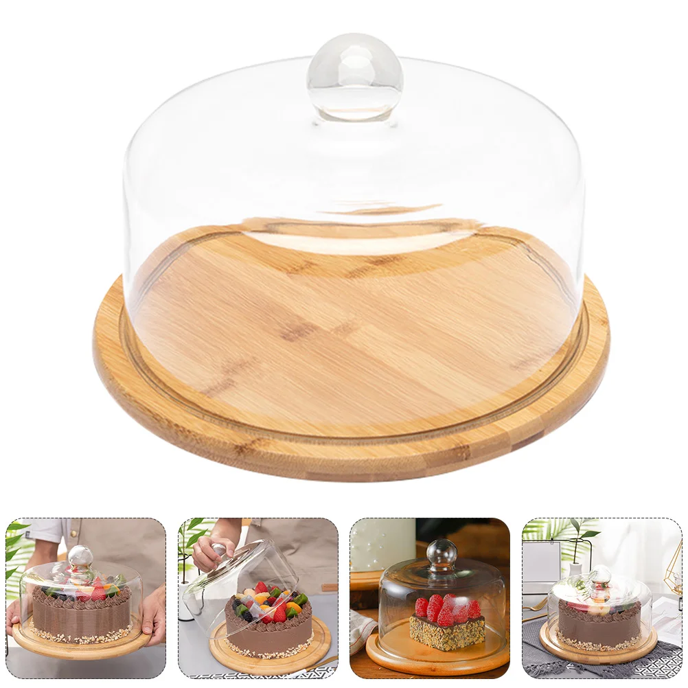 

Cake Dome Cover Plate Stand Glass Dessert Food Display With Cupcake Tray Platter Lid Serving Holder Snack Transparent Mini