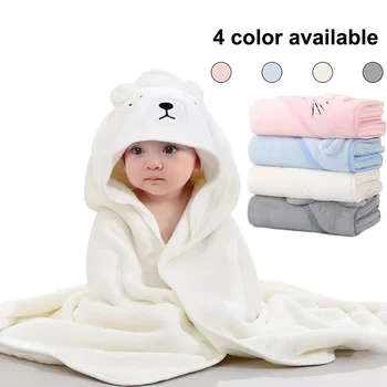 Nuovo asciugamano da bagno per bambini asciugamano per neonato neonato con cappuccio coperta per asciugamano per neonato in pile corallo cartone animato accappatoio per neonato 1
