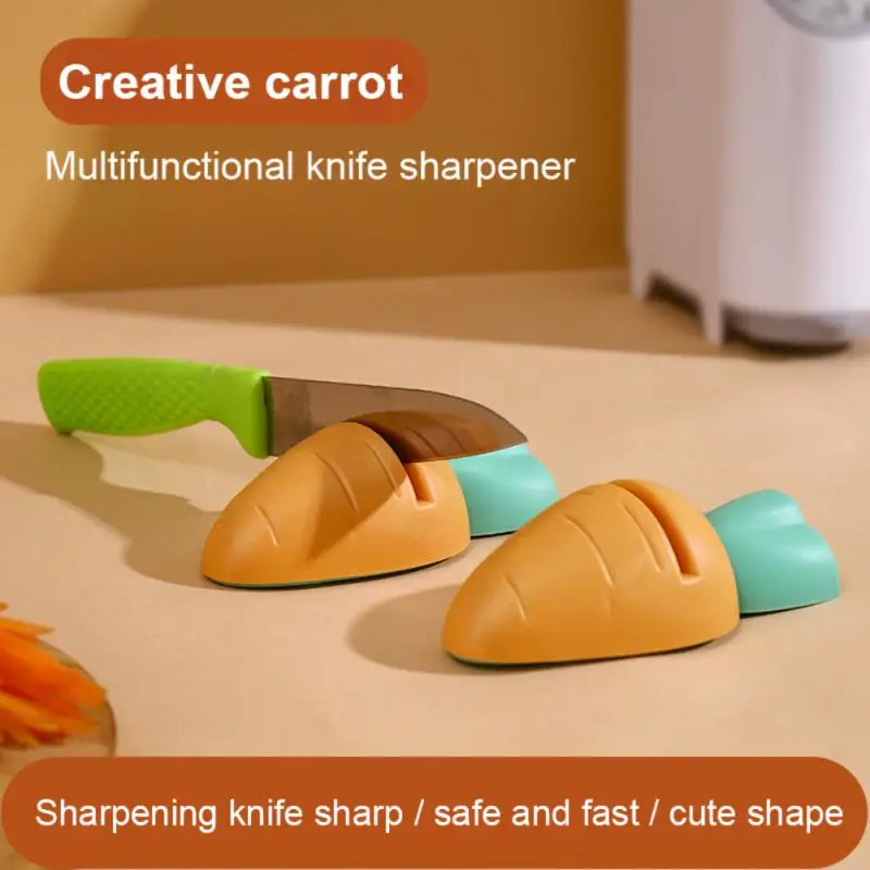 Mini Grindstone Anti-skid Base Mini Shape 1~4PCS Kitchen Gadgets Household Knife Sharpeners Carrot Leaf Shaped Handle Abs